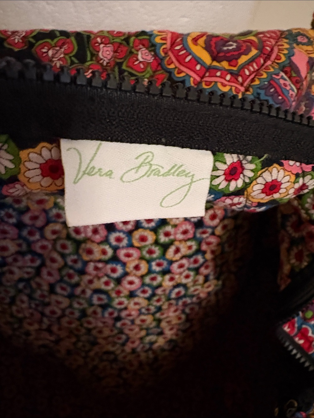Vera Bradley Black Paisley Floral Weekender Bag - Picture 5 of 5